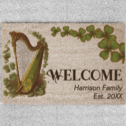 Irish Harp Family Name Estabelecido Welcome Coir