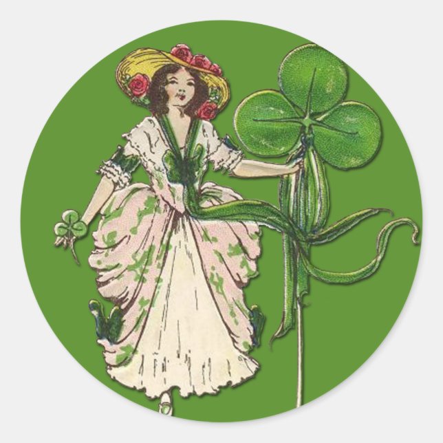 Irish Lassie com adesivos Shamrock (Frente)