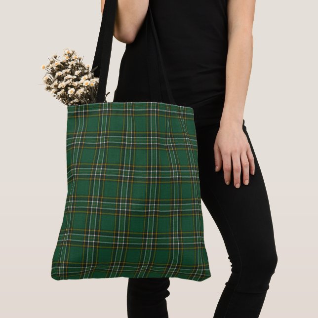 Irish National Clan Tartan Tote Bag (Close Up)