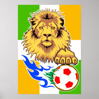 Irish or Côte d'Ivoire Soccer Lion Poster
