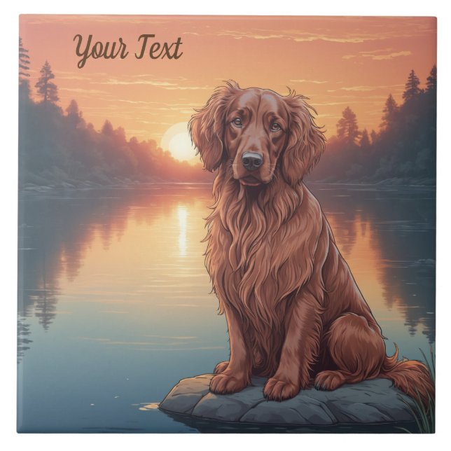 Irish Setter by Lake (Frente)
