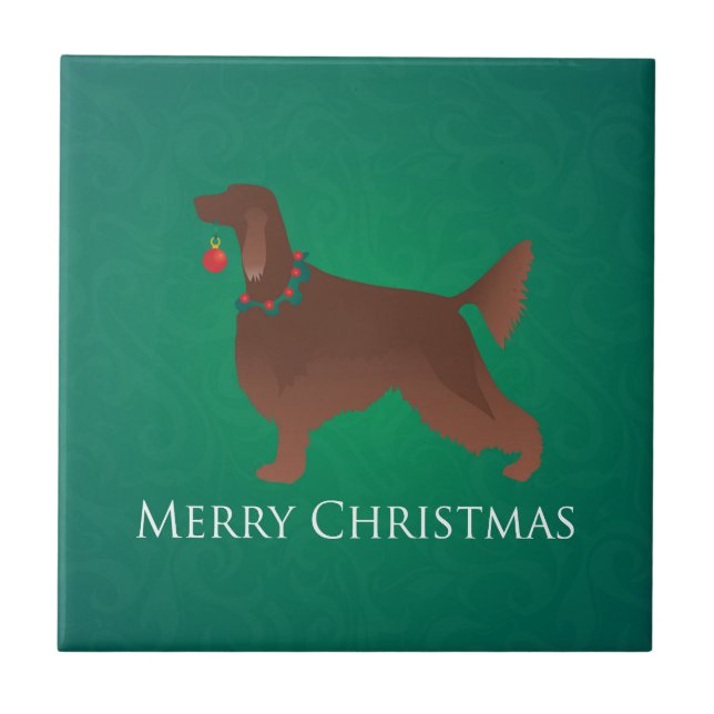 Irish Setter Dog Felry Design de Natal (Frente)
