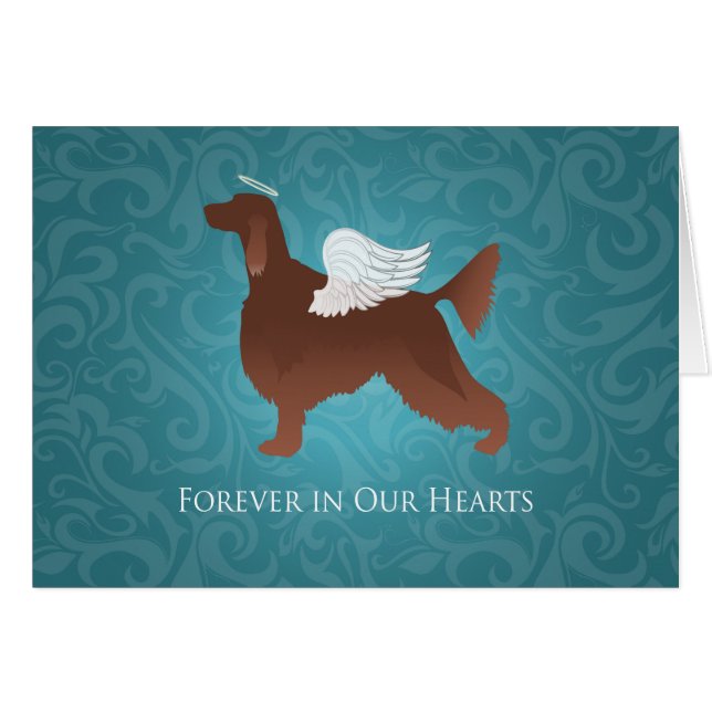 Irish Setter Pet Memorial Angel Dog Cartão de cond (Frente Horizontal)