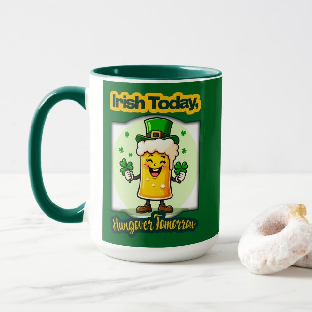 Irish Today St Patrick’s Day Shirt – caneca (Com Donut)