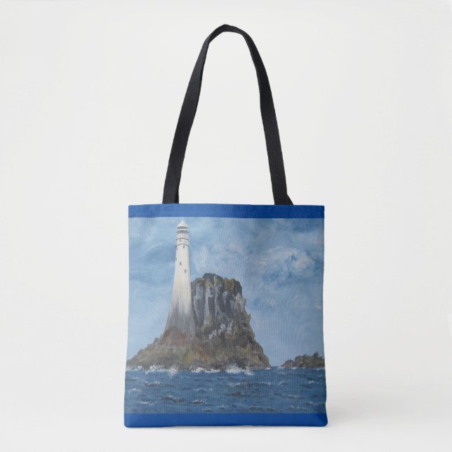 Irish Tote Bag, Fastnet Lighthouse, Cork Ireland (Frente)