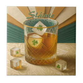 Irish Whiskey Tumbler Shamrock Ice "Sláinte!"