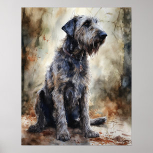 Irish Wolfhound Dog Art Impressão Poster