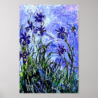 Írisos por Claude Monet Poster