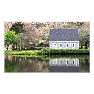 Irlanda, Igreja, Muro de Pedra, Lago, Fotografia