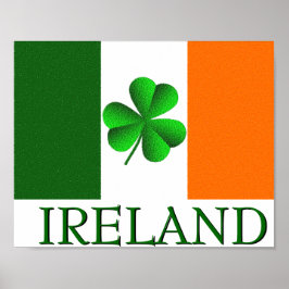 Irlanda Irlandesa Shamrock Flag Colors Poster