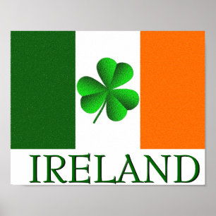 Irlanda Irlandesa Shamrock Flag Colors Poster