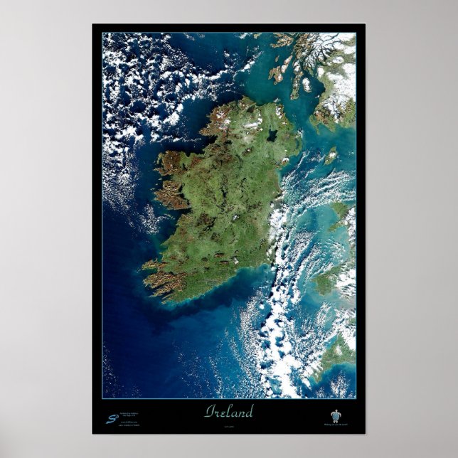 Irlanda, poster de satélite da Europa (Frente)