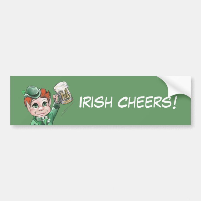 Irlandês Cheers! Adesivo de para-choque (Frente)