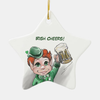 Irlandês Cheers! Ornamento Retrato Estrela