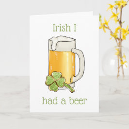 Irlandês eu tomei uma Rua de cerveja. Cartão de Di