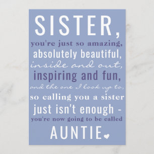 Irmã ao Auntie Bonito Gravidez Anúncio