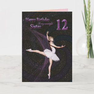 Irmã de 12 anos, um cartão de aniversário de baila