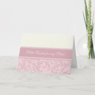 Irmã de Creme Rosa Cartão de Agradecimento à Matro
