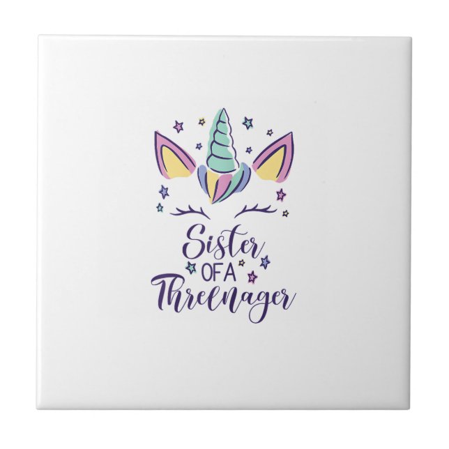 Irmã De Uma Menina Threenager Aniversário De 3 Ano (Frente)