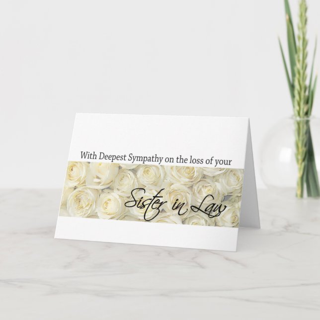 Irmã em Cartão de condolências de Direito com Rosa (Frente)