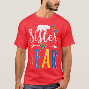 Irmã Urso Autismo Sensibilização Camisa Apoio ao A