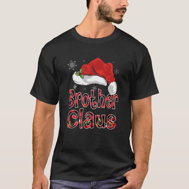 Irmão Claus Camisa Luz de Natal Família Pajama (Frente)