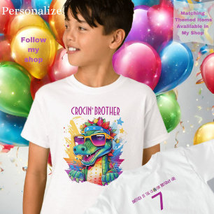 Irmão Irmã Primo Crocodilo Aniversário Camiseta Co
