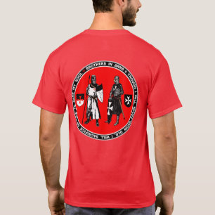 Irmãos na camisa redonda do selo dos braços