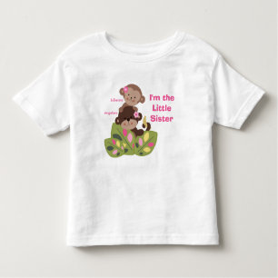 Irmãozinha Personalizada Meninas Macacos Camisa