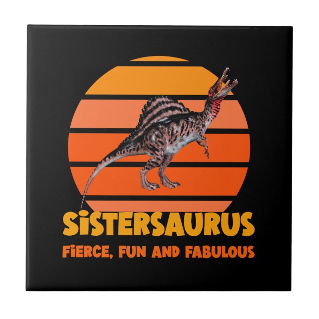 Irmãs Engraçadas Dinossauro Irmã Humor Design (Frente)