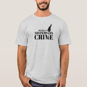 Irmãs na Camiseta da Cinza do Crime