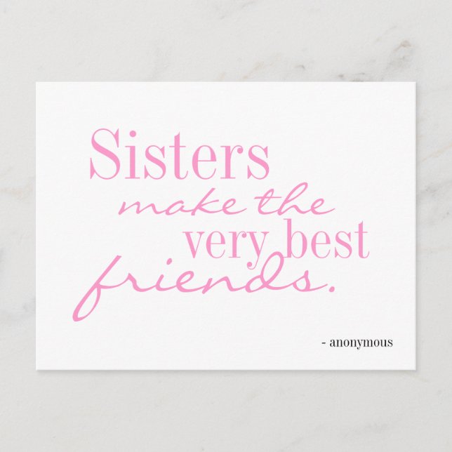 Irmãs são as melhores amigas - cartão postal (Frente)