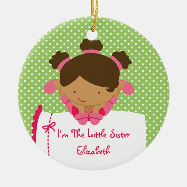 Irmãzinha Enfeite de Natal Doce Menina (Frente)