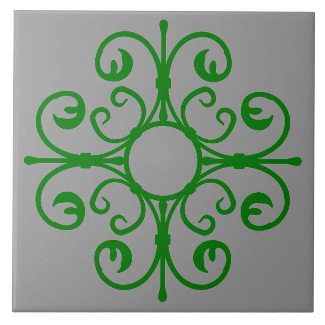 Ironagem do ornamentado no Azulejo Verde (Frente)