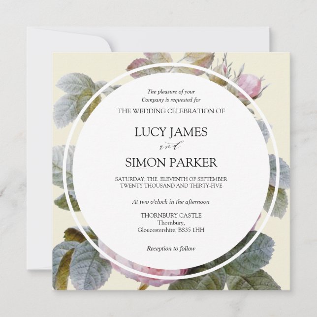 Isabella II Elegant vintage Rosas franceses (Frente)