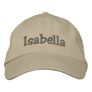 Isabella Name Embroidered Baseball Hat Boné - Khak