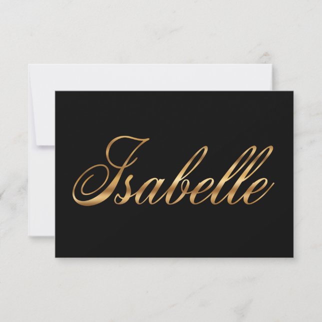 Isabelle gold Design Lettering Karte (Frente)