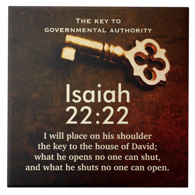 Isaiah 22:22 Chave para a Casa de David Bíblia Ver (Frente)