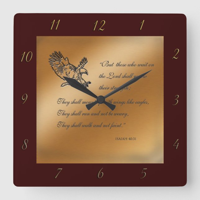 Isaiah 40:31 Relógio de Parede (Frente)