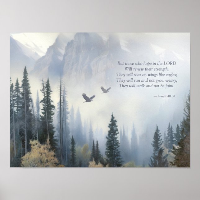Isaiah 40 31 Soar Like Eagles Scripture Poster (Frente)