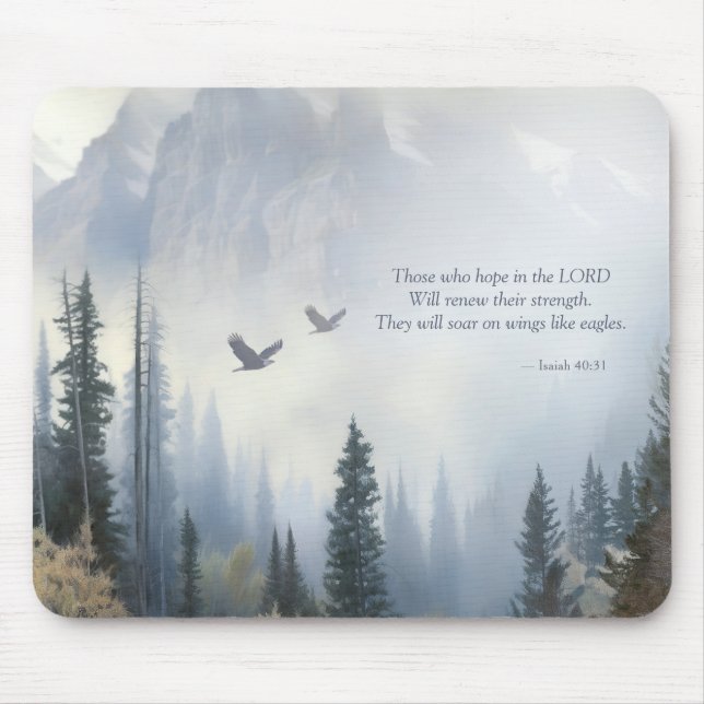 Isaiah 40:31 Wings Like Eagles Scripture Mousepad (Frente)