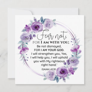 Isaiah 41:10 Medo não Escritura Floral Roxa