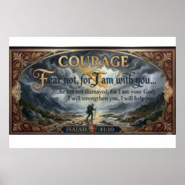 Isaiah 41:10 Tela de Coragem Poster | Arte Sem Tem