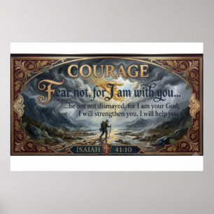 Isaiah 41:10 Tela de Coragem Poster Arte Sem Tem