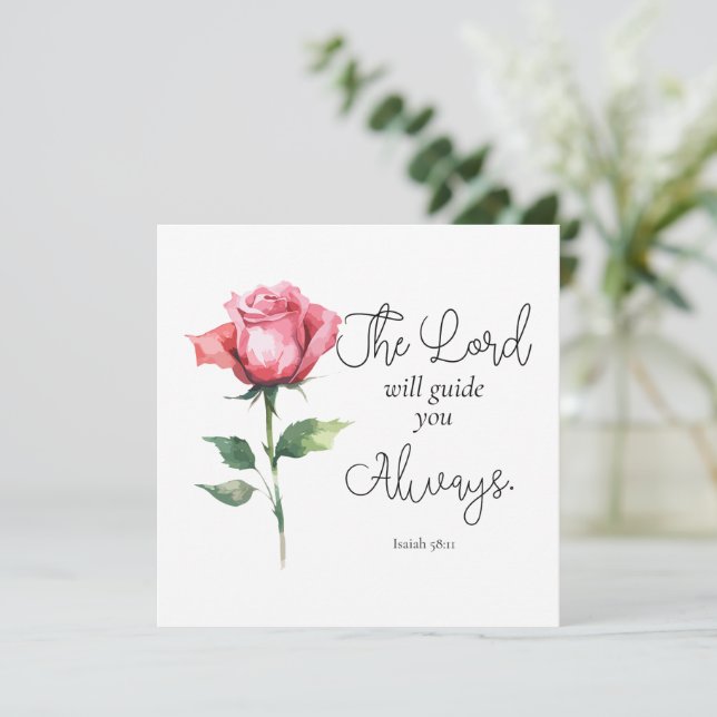 Isaiah 58:11 Bíblia de Graduação de Flores Verso (Em pé/Frente)
