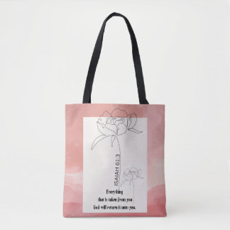 Isaiah 61:3 Floral Faith Tote