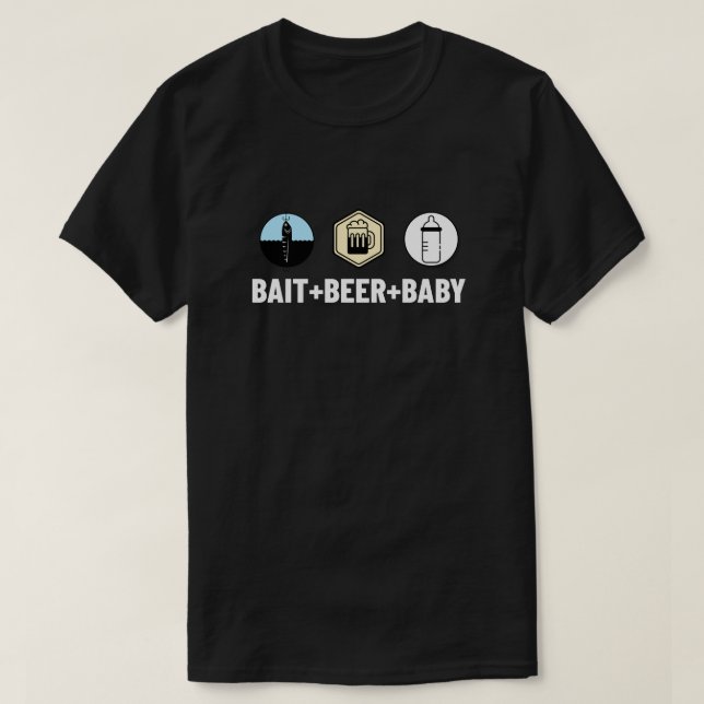 Isca, cerveja e camiseta da paternidade (Frente do Design)