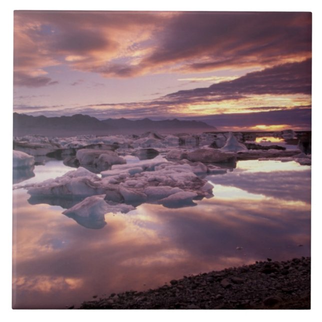 Islândia, Jokulsarlon Lagoon, Paisagem (Frente)