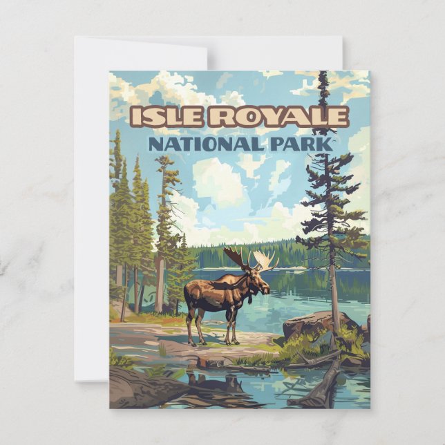 Isle Royale National Park Michigan Lake Card (Frente)