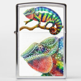 Isqueiro colorido de Zippo do camaleão da pantera